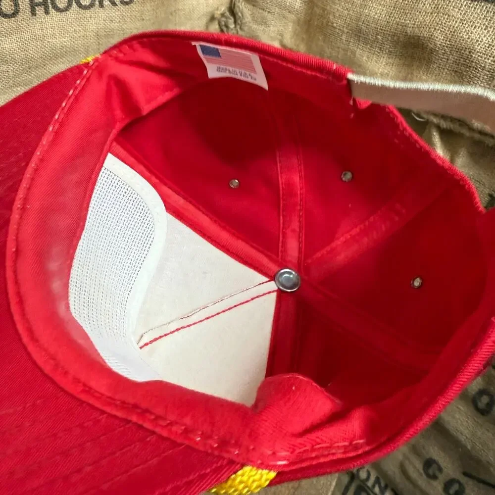 Vintage 80s Back to Basics Brewing Fort Collins Red Snapback Trucker Hat Cap USA - Picture 3 of 6